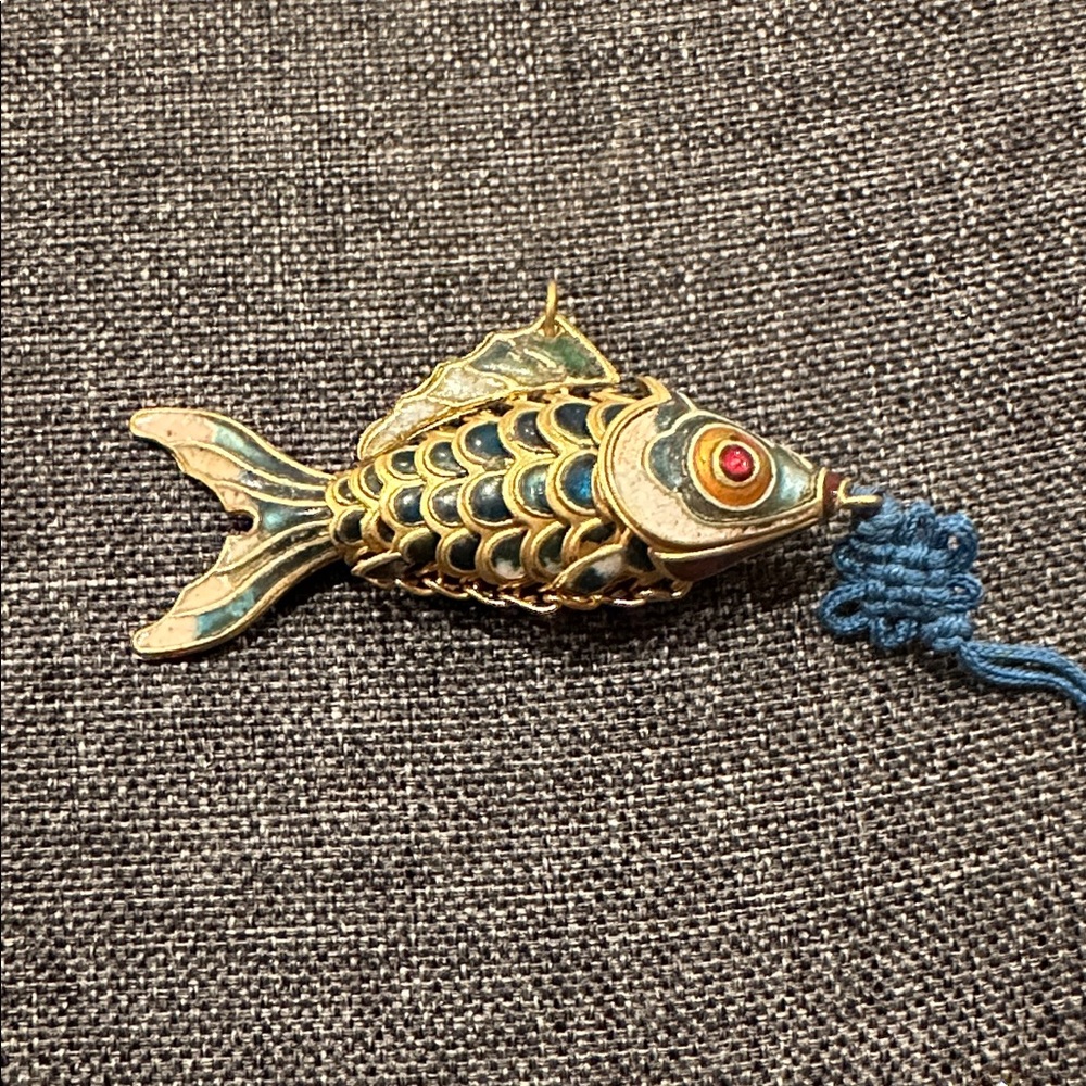 Vintage Enamel Fish Pendant